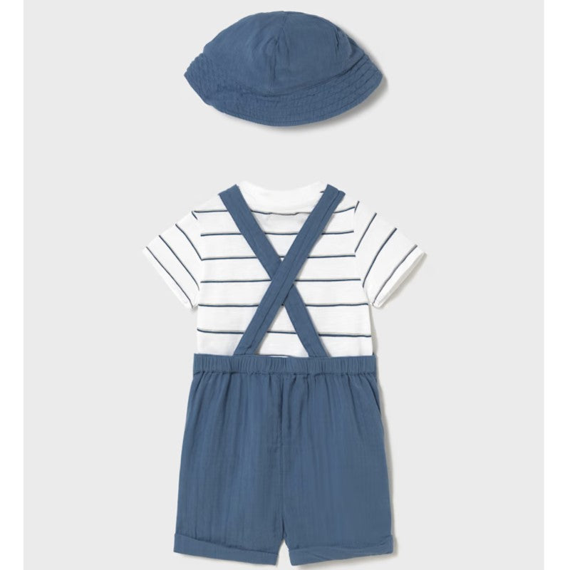 MAYORAL set of overalls, t-shirt and hat from 6 months to 4 years