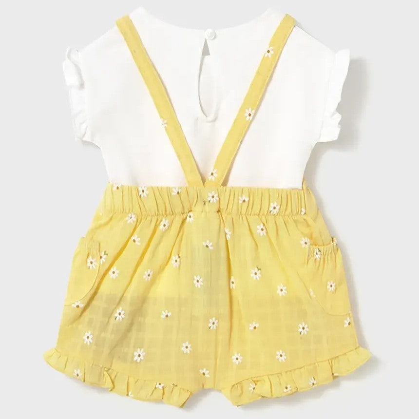 Completo MAYORAL salopette gialla e t-shirt 1 mese - 18 mesi