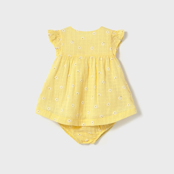 MAYORAL yellow dress with daisy pattern from 1-2 months to 18 months