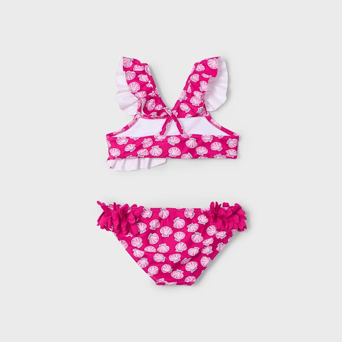 Costume MAYORAL bambina due pezzi fuxia con stampe dalla 2anni alla 10 anni