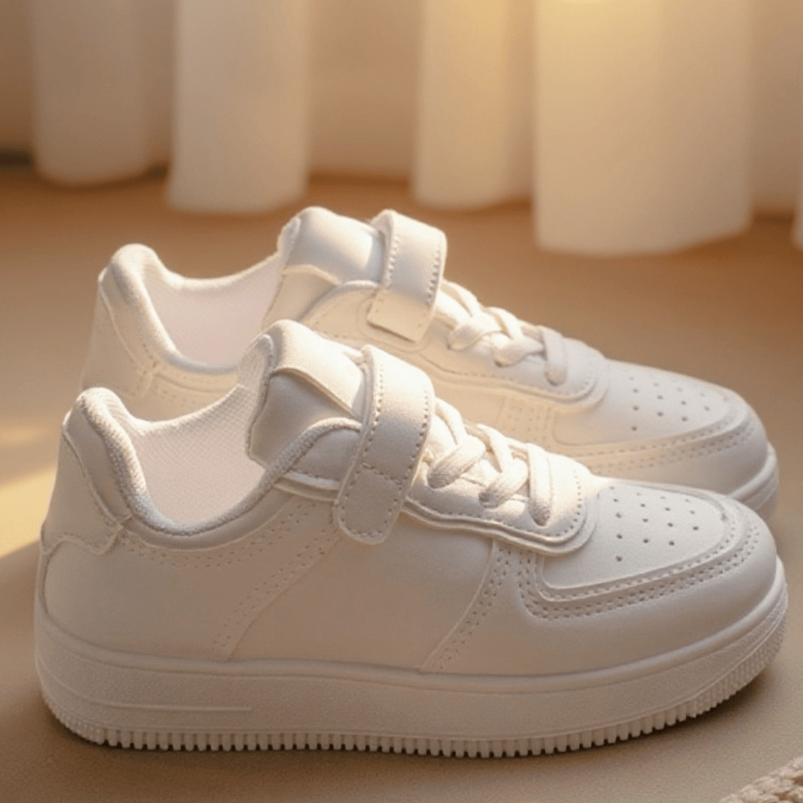 Scarpe per bambini bianche sportive con strappo dal 24 al 35