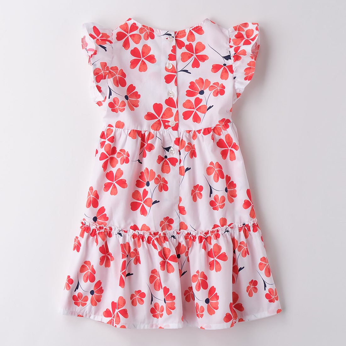 I DO white and red patterned dress 12 months - 8 years