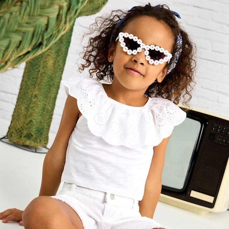 T-shirt MAYORAL bianca con pizzo san gallo anni 10 anni – Win Kids