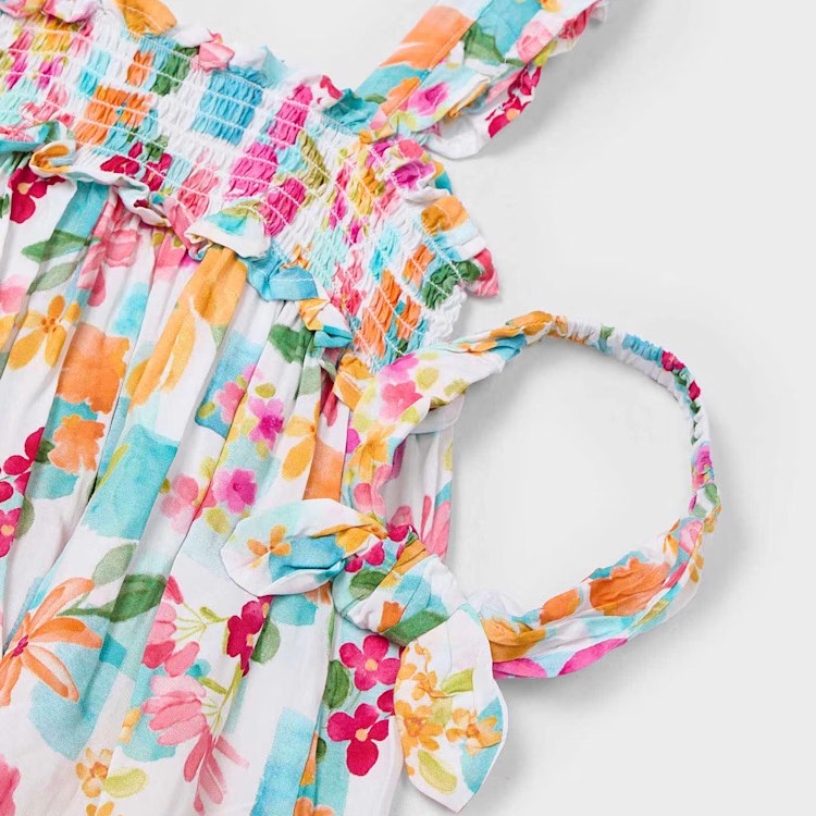 MAYORAL dress and sash with turquoise pattern 2 years - 10 years