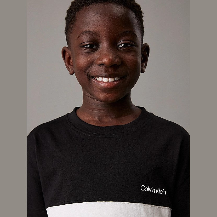 CALVIN KLEIN T-shirt bicolor embroidered logo oversize 4 years - 16 years