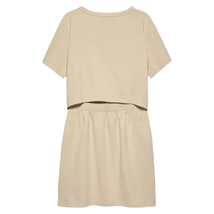 CALVIN KLEIN dress with back neckline and glitter logo beige 4 years - 16 years