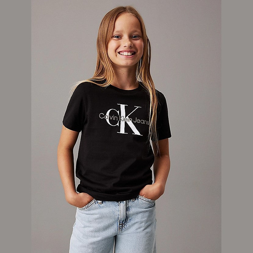 T-shirt CALVIN KLEIN unisex nera logo centrale 4 anni - 16 anni