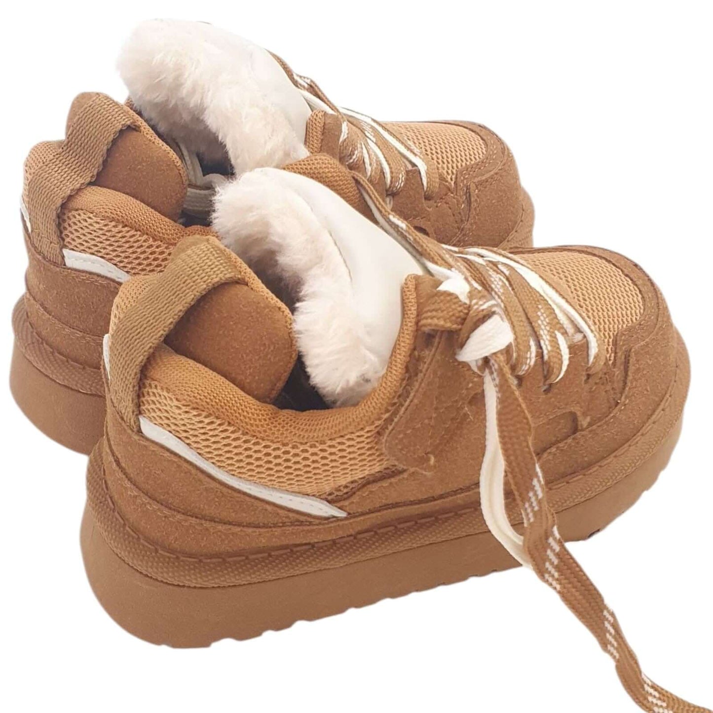 Scarpe KS by Sofia con laccio ed ecopelliccia camel 25 - 36