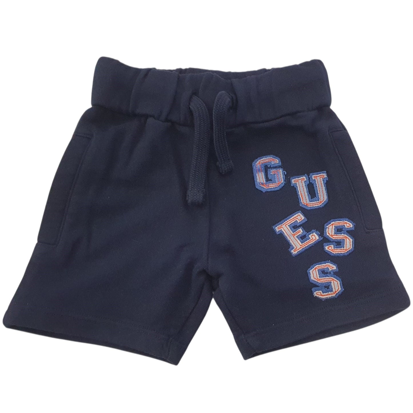 Bermudas GUESS azul de algodón cepillado con logo 3/6 meses - 7 años