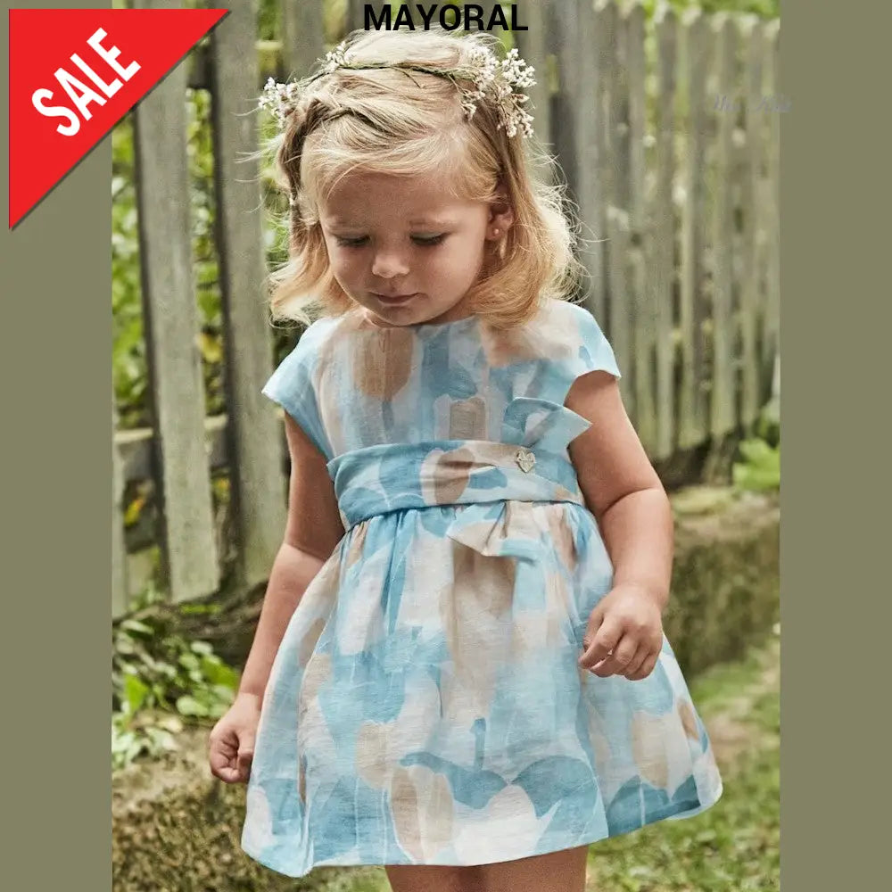 MAYORAL dress with blue pattern months years – Win Kids