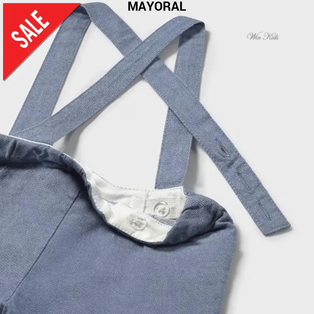 Completo MAYORAL bermuda con bretelle camicia e papillon 6 mesi - 4 anni Completi