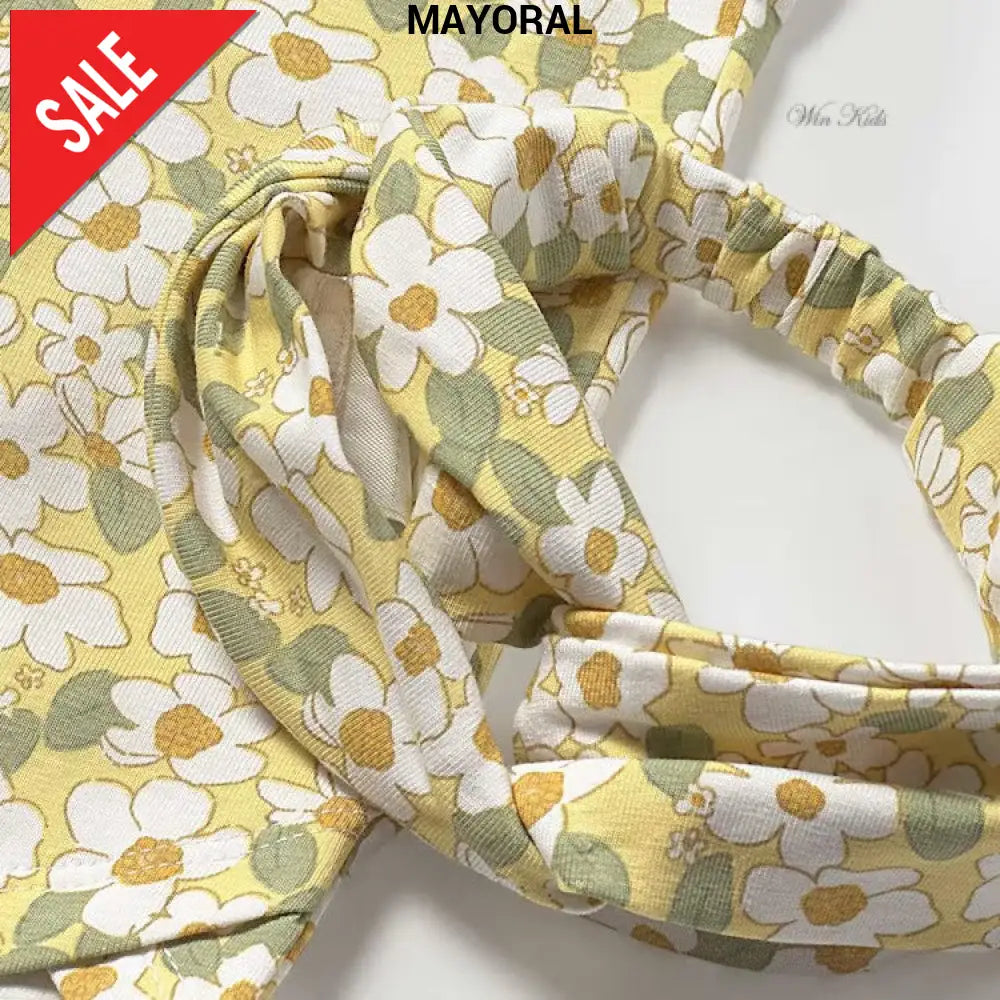 Completo MAYORAL t-shirt leggings e fascia margherite giallo 1 mese - 18 mesi Completi