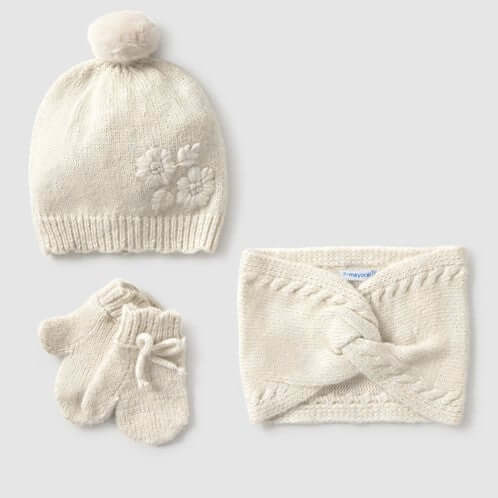 Cappello Scaldacollo e guanti MAYORAL panna 12 mesi - 4anni