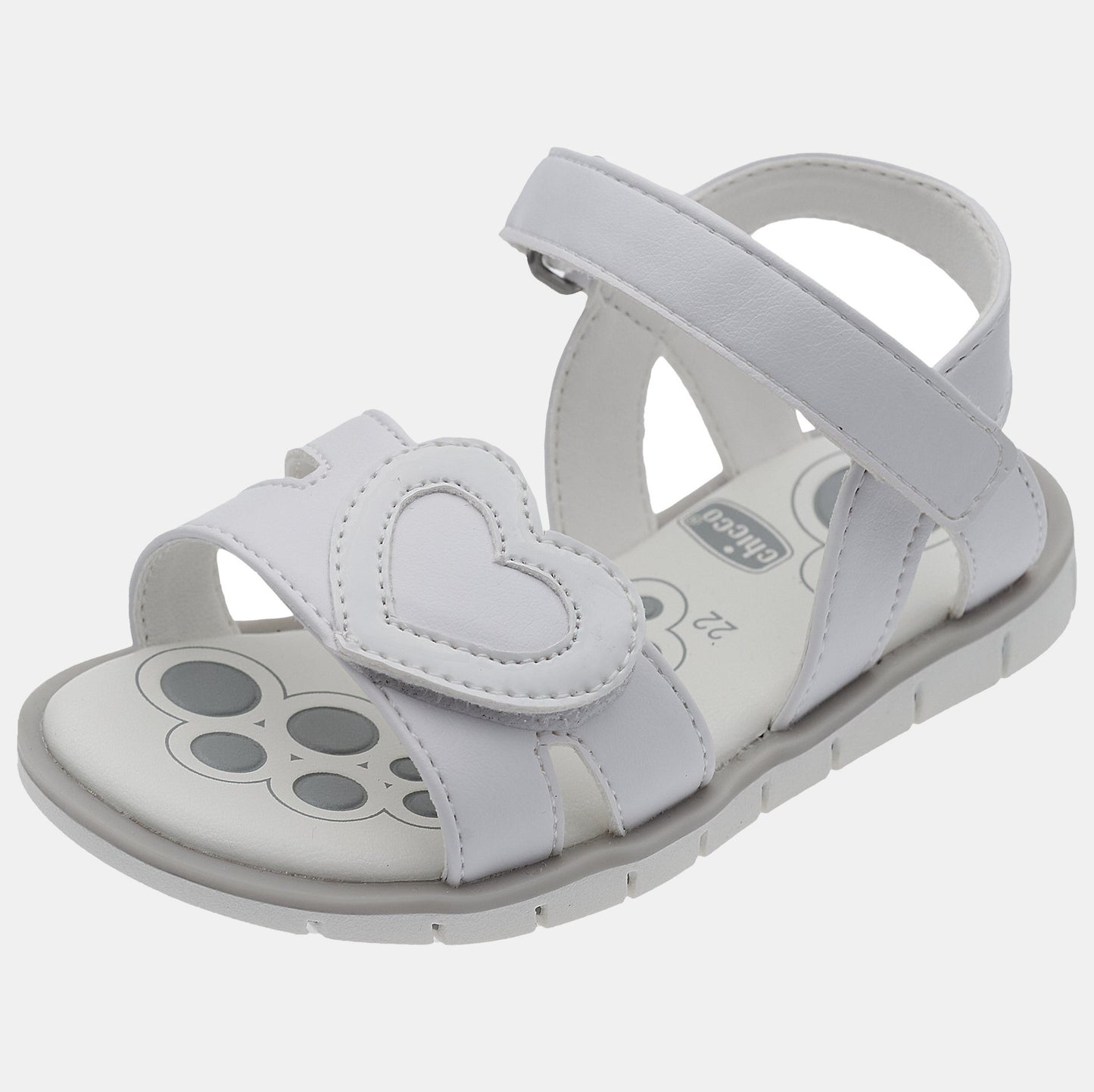 Sandali CHICCO bianchi cuore con velcro dal 22 al 29