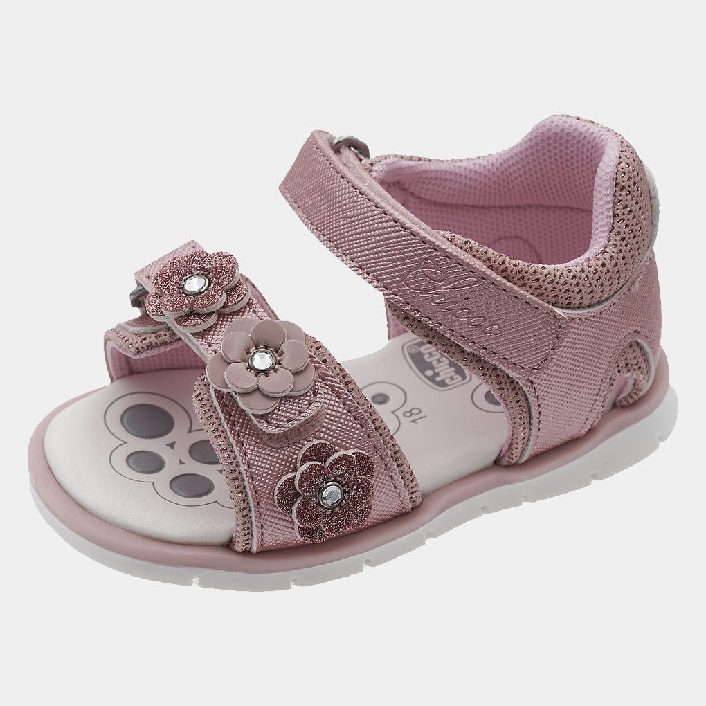 CHICCO first steps sandals pink with flowers from 18 to 23