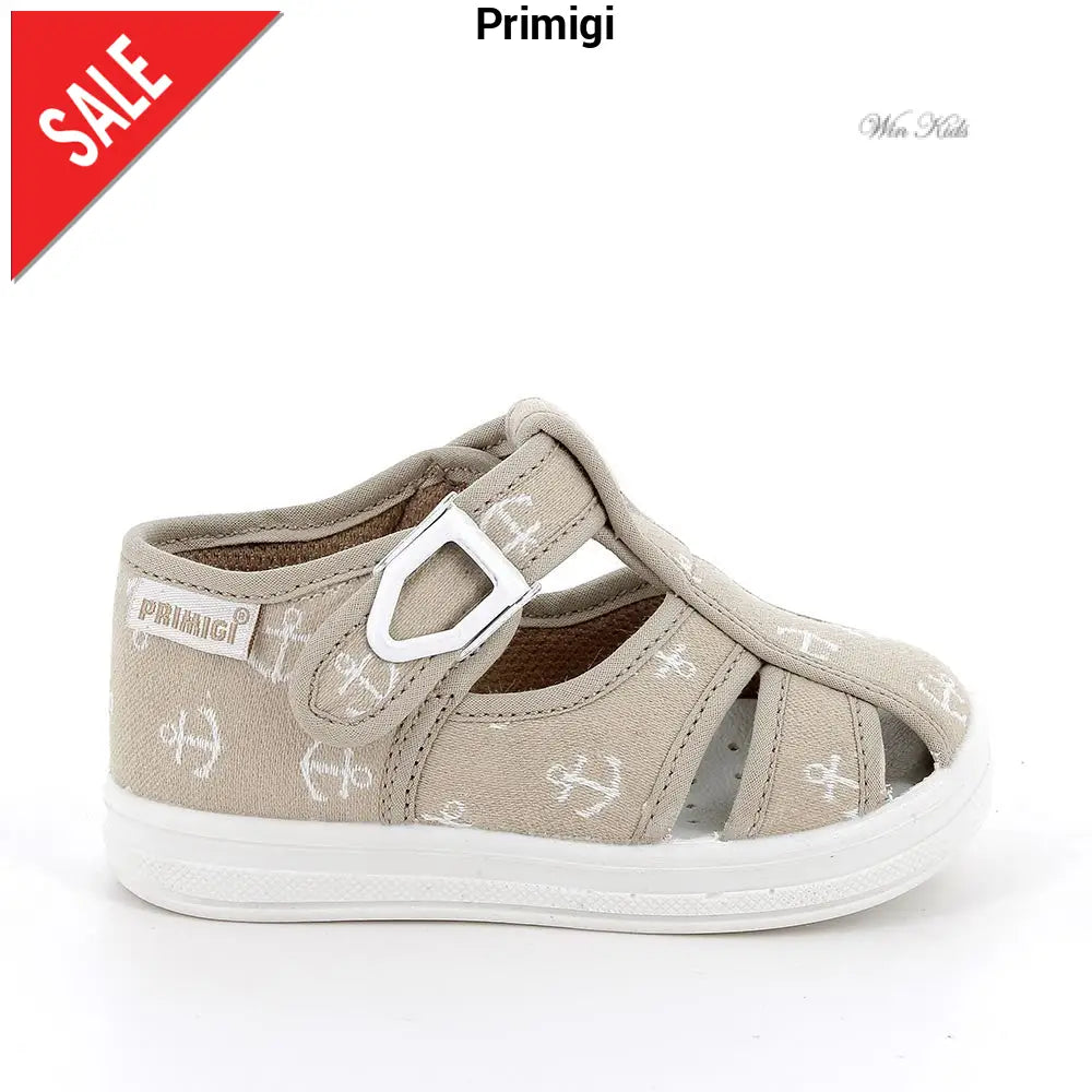 Sandali PRIMIGI primi passi modello ragnetto in tessuto beige a