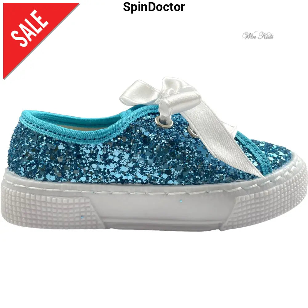 Scarpe SPINDOCTOR glitter turchese lacci raso dal 24 fino al 40 Scarpe