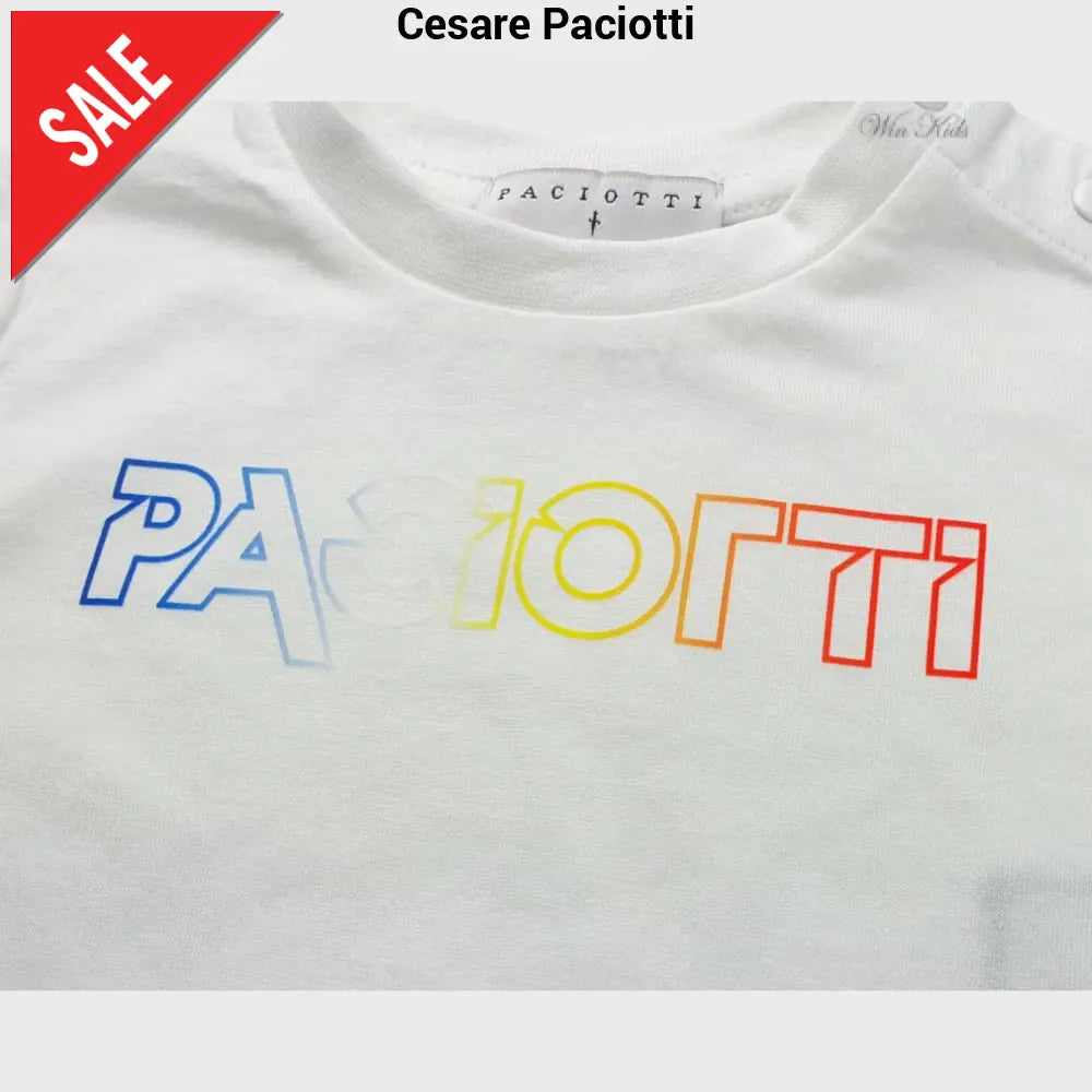 T-shirt CESARE PACIOTTI baby kids e junior bianco logo multicolore 6 mesi - 16 anni T-shirt