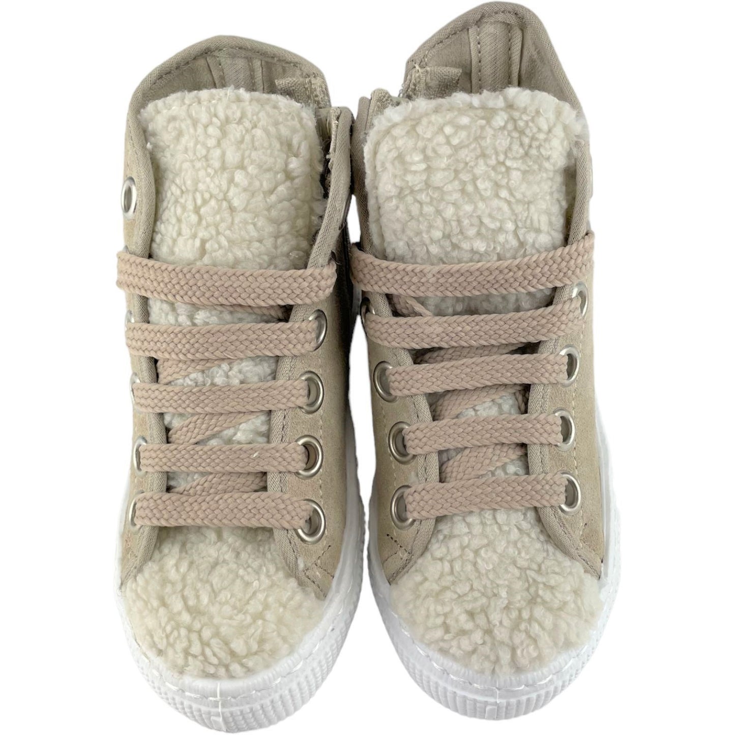 Scarpa SPINDOCTOR in pelle e tessuto teddy beige MADE IN ITALY 24 - 38