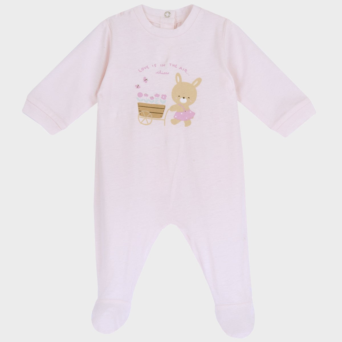 CHICCO baby girl pink cotton romper from 0 to 3 months