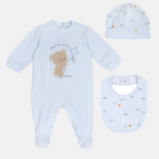 CHICCO romper, bib and hat