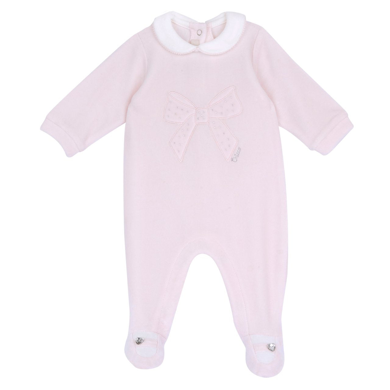 Tutina CHICCO ciniglia fiocco rosa