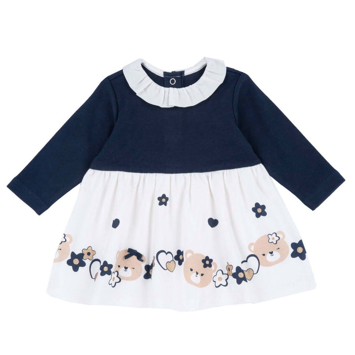 Chicco white and blue dress theme of bear bear 3 months - 4 years