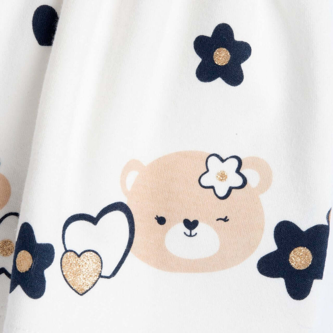 Chicco white and blue dress theme of bear bear 3 months - 4 years