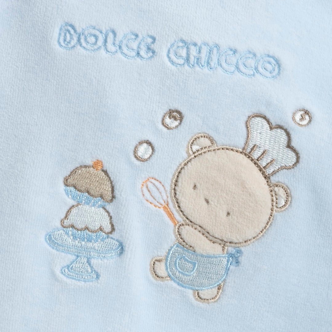 Completo CHICCO in ciniglia azzurra tema orsetto chef