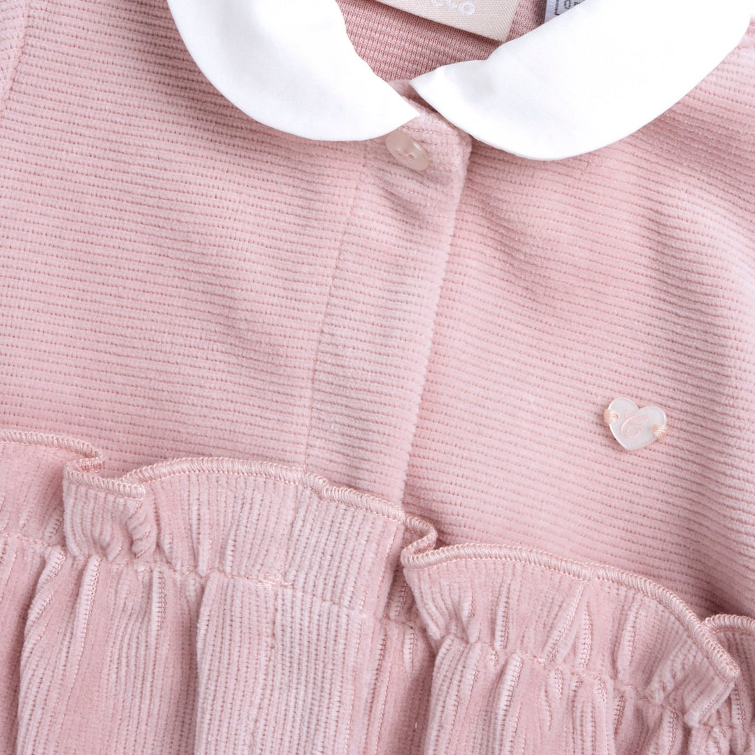 Pelele rosa de chenilla CHICCO con corazón en la espalda de 0 meses a 1 mes