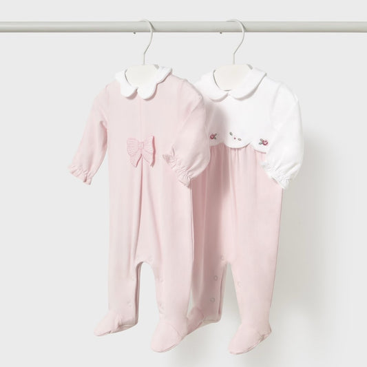 MAYORAL baby girl pink rompers with bow 0 months - 4 months