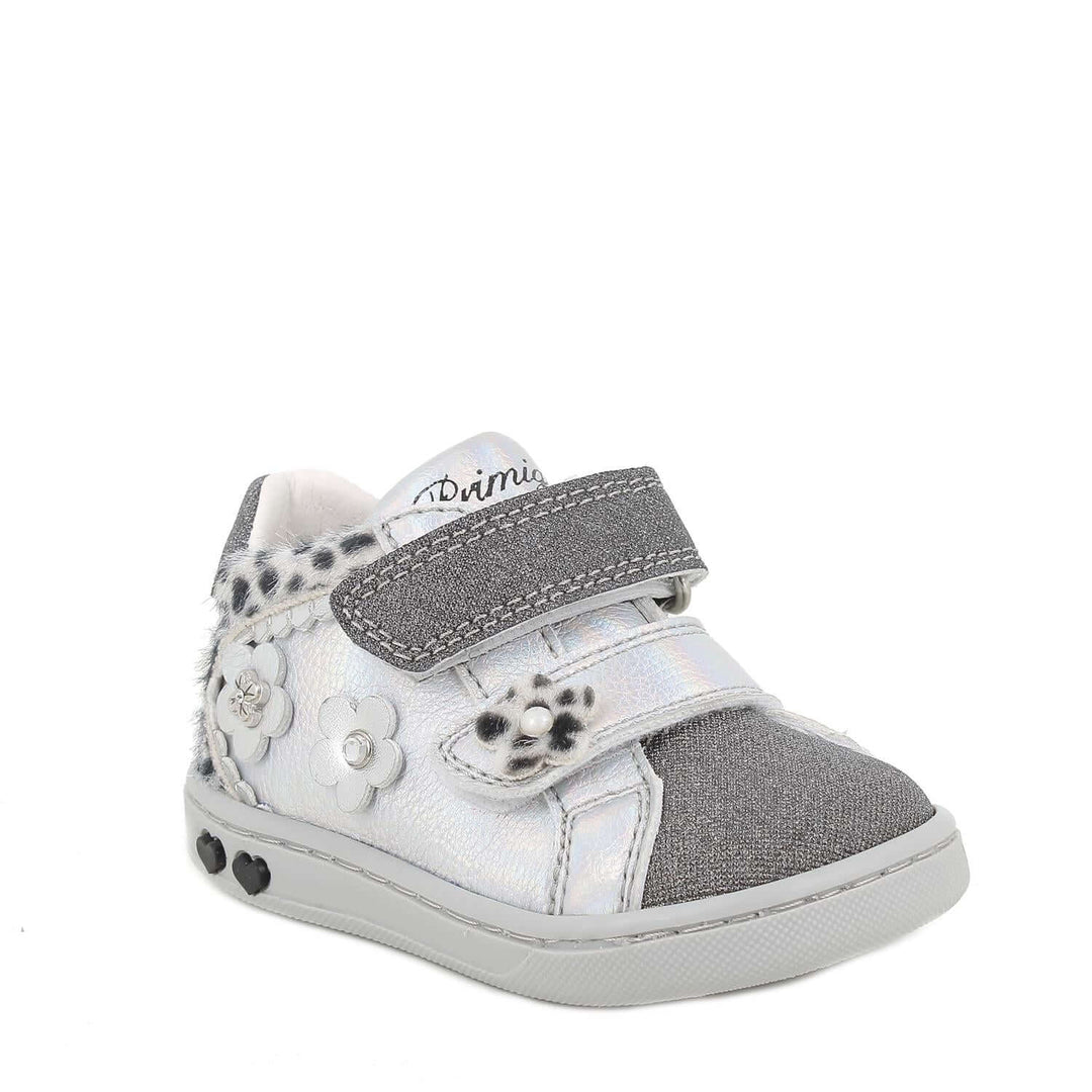 PRIMIGI first steps shoes in silver with little flowers from 18 to 24