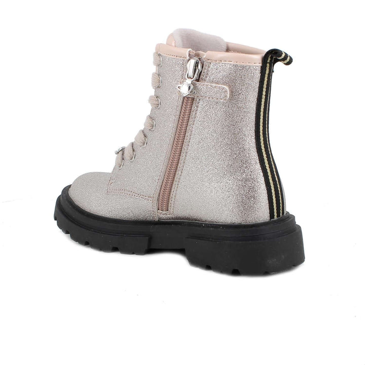 Scarpe Anfibio PRIMIGI glitter platino con charms dal 24 al 35