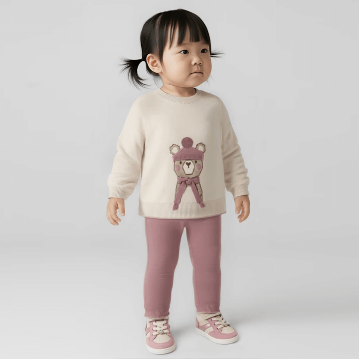 Conjunto MAYORAL em malha com ursinho 6 meses - 4 anos