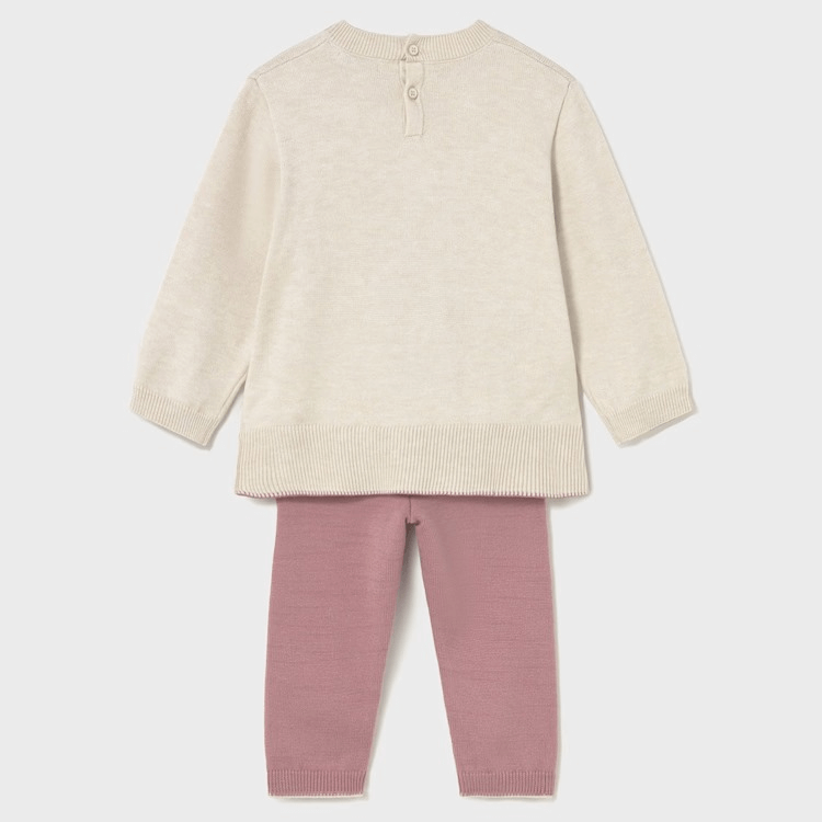 Conjunto MAYORAL em malha com ursinho 6 meses - 4 anos