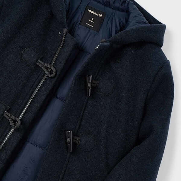 Cappotto MAYORAL modello con alamari blu 2 anni - 10 anni, giacca con cappuccio, Codice 4423 col. 023.