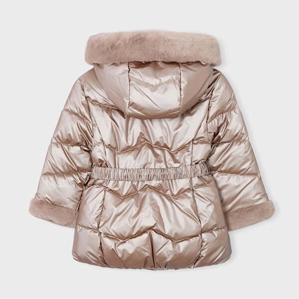 Giubbotto MAYORAL con cintura ed ecopelliccia taupe 2 anni - 10 anni