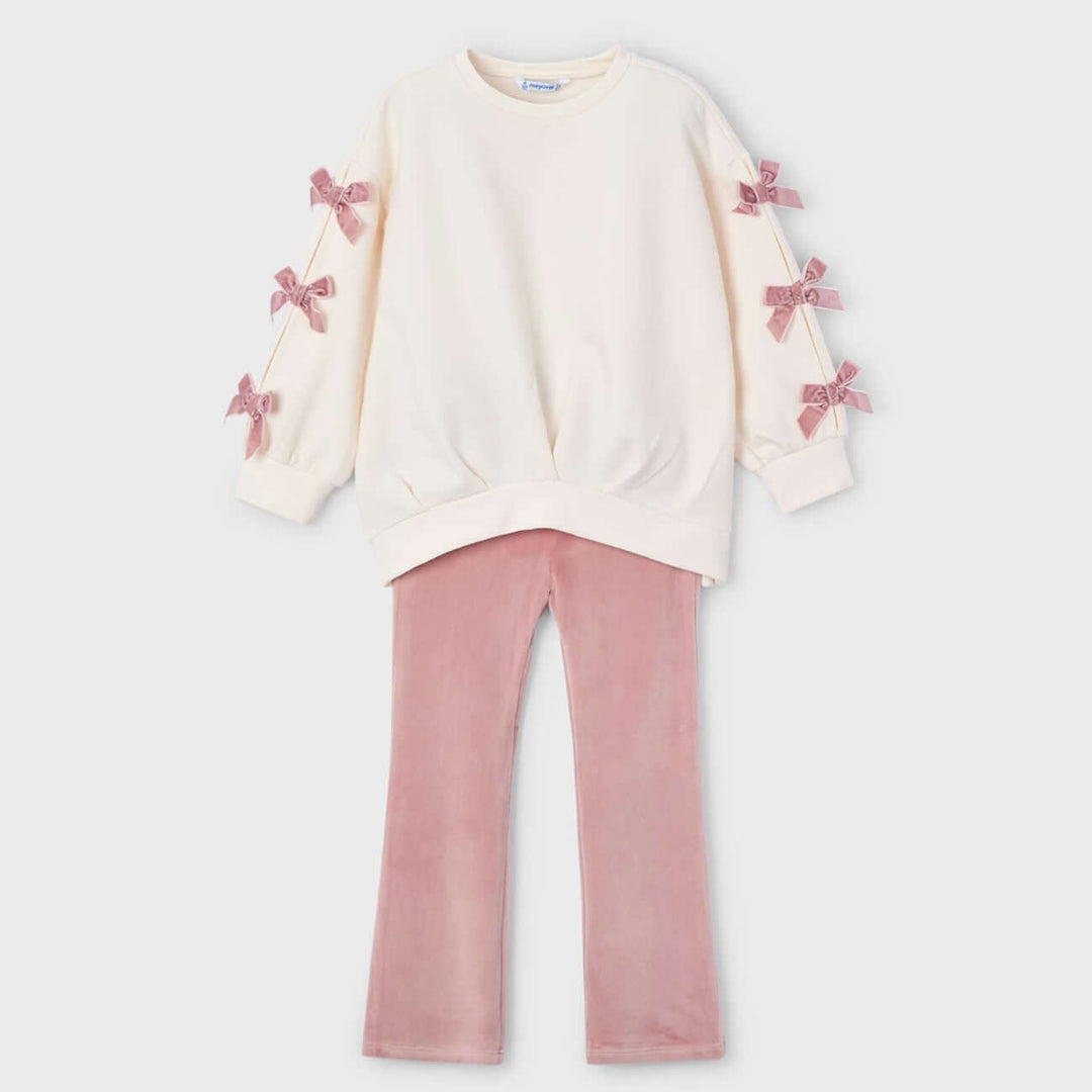 Conjunto MAYORAL com moletom com laços e leggings 2 anos - 10 anos