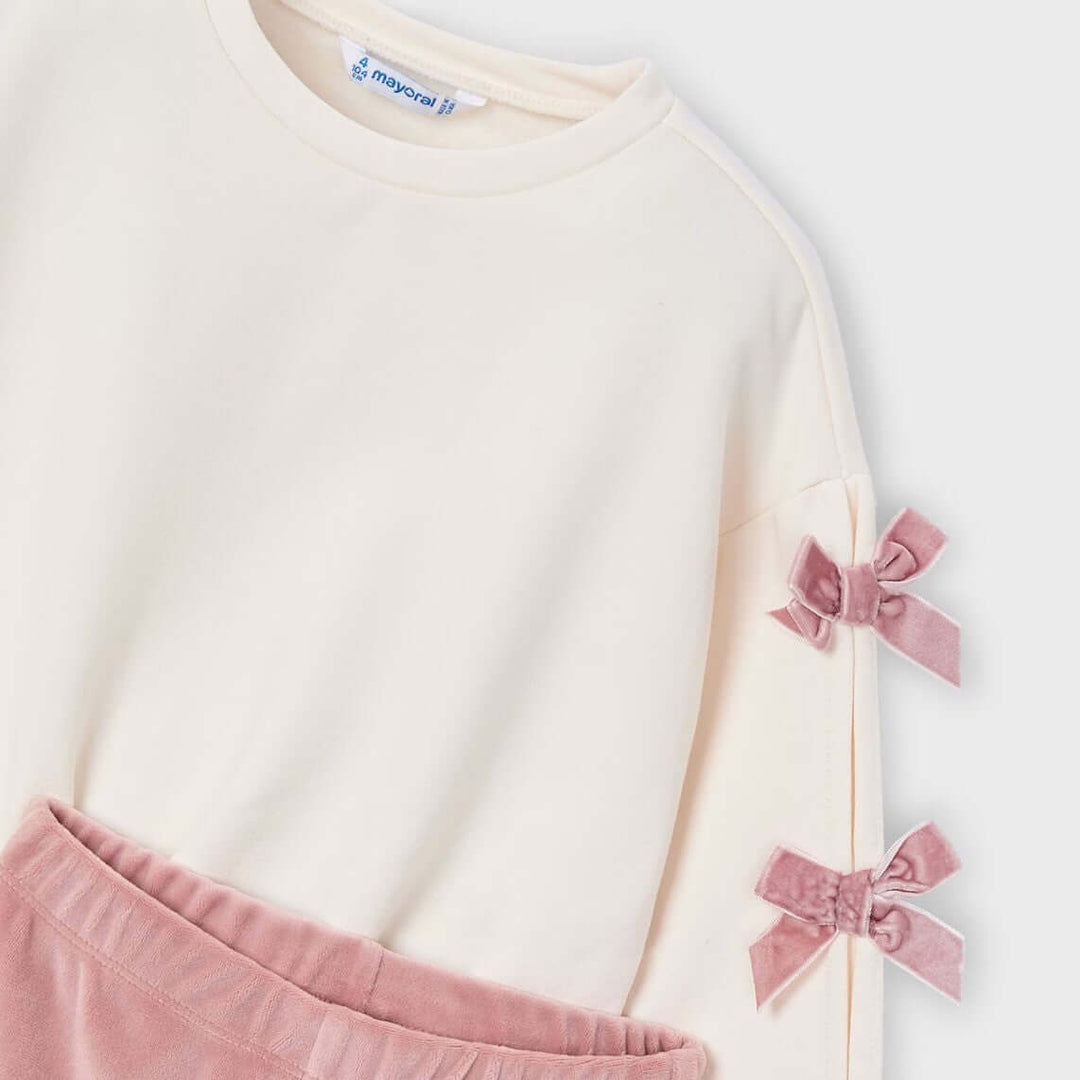 Conjunto MAYORAL com moletom com laços e leggings 2 anos - 10 anos