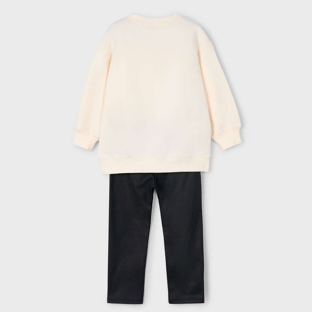 Conjunto de leggings MAYORAL e moletom de urso para meninas de 2 a 10 anos
