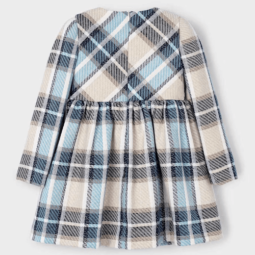MAYORAL checked dress with blue bow 2 years - 10 years