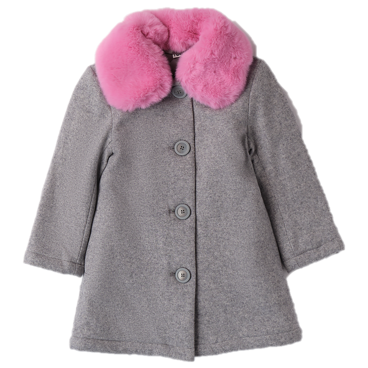 Cappottino i DO grigio con colletto removibile fiocco sul retro 12 - 18 mesi