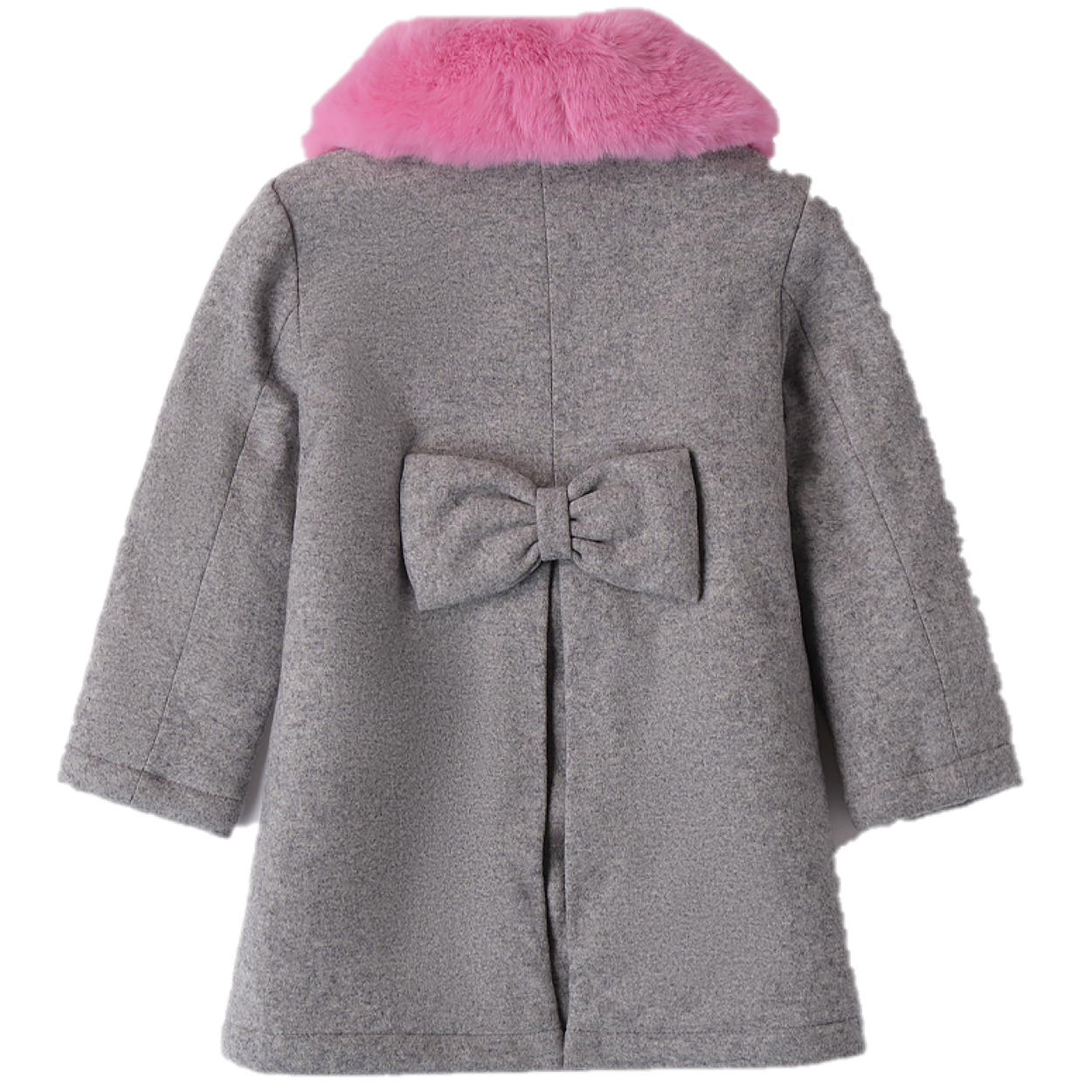 Cappottino i DO grigio con colletto removibile fiocco sul retro 12 - 18 mesi
