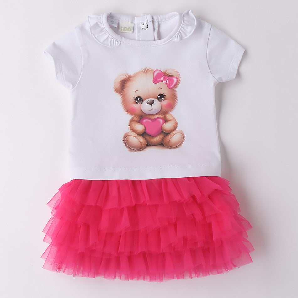 Complete i DO teddy bear fuchsia skirt 3 months - 24 months