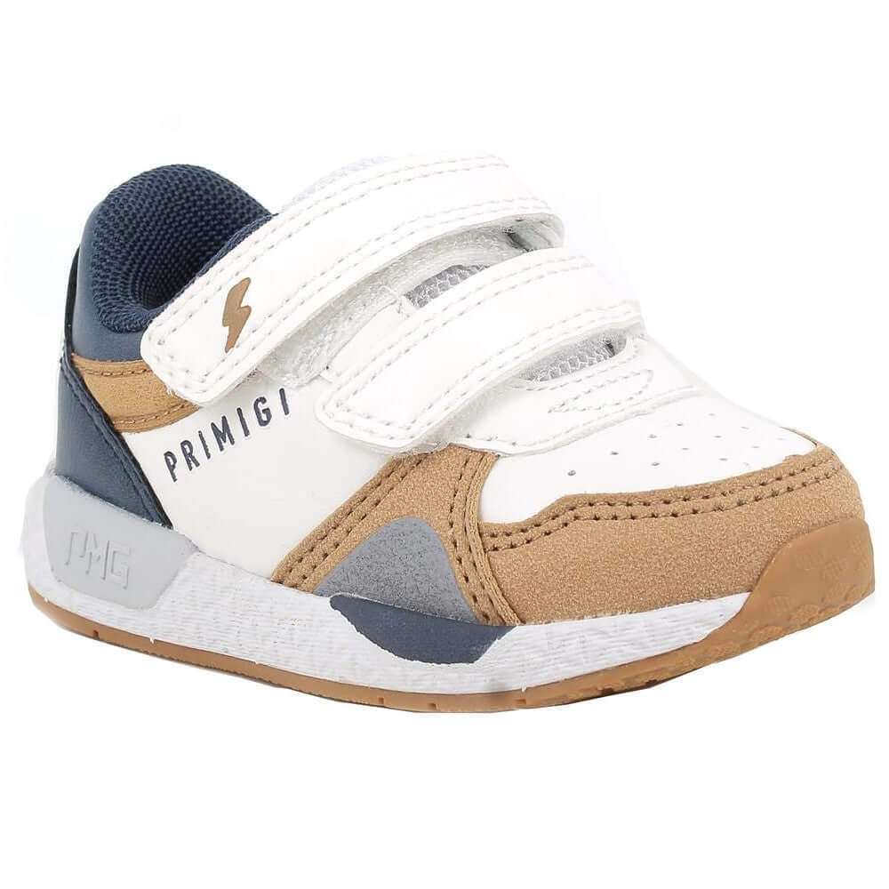 Primigi Bianco-Senape Primigi Shoes con doble velcro de 20 a 27
