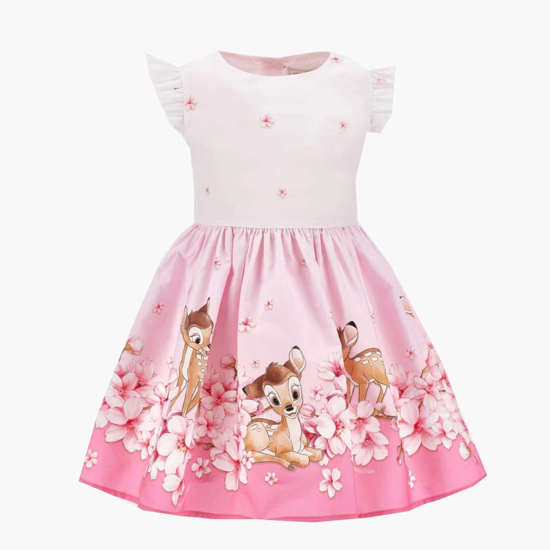 Abito Monnalisa rosa fantasia Bambi 2 anni - 10 anni