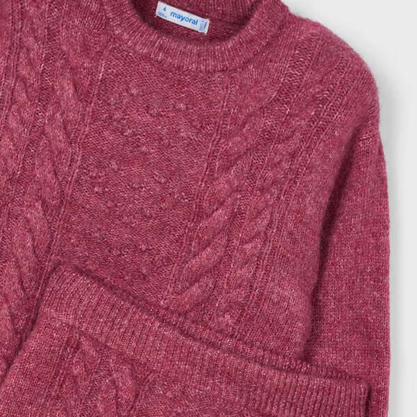 Completo MAYORAL in maglia maglioncino e gonna ciliegia 2 anni - 10 anni