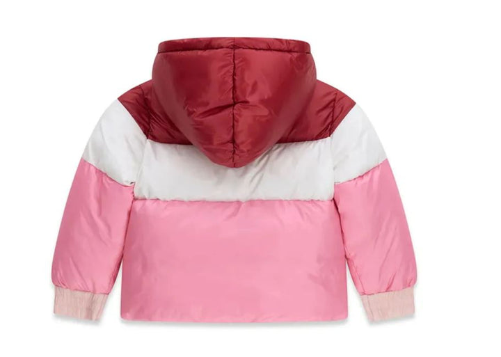 Giubbotto GUESS con logo multi rosa dalla taglia 2 anni alla 7anni