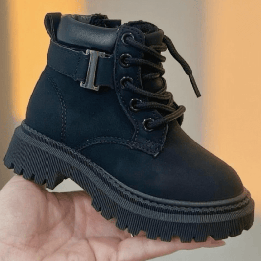 Scarpe per bambini nere con lacci e zip dal 25 al 30