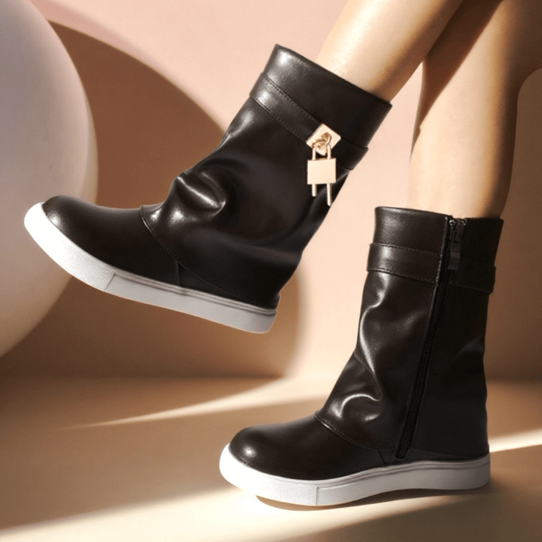 Stivaletti neri bambina con applicazione dal 31 al 36